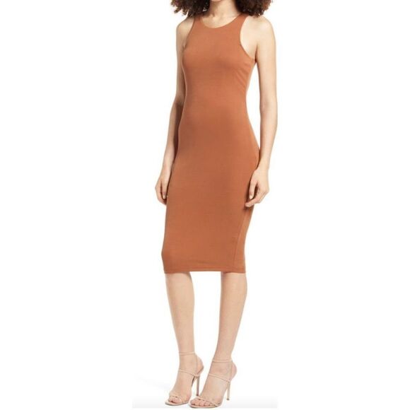GOOD AMERICAN Rust Orange Tank Minimalist Dress - Picture 1 of 6
